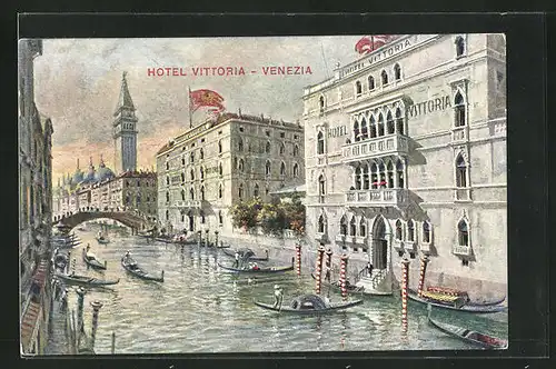 Künstler-AK Venezia, Hotel Vittoria