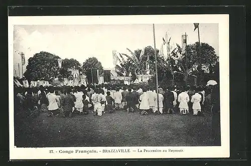 AK Brazzaville, La Procession au Reposoir