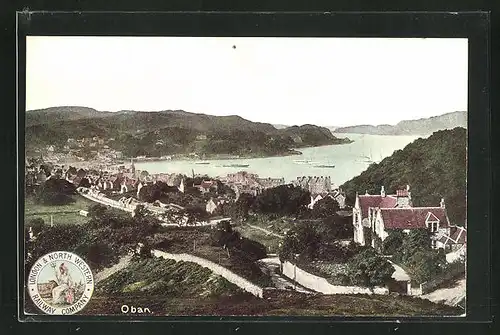 AK Oban, Panoramablick auf die Ortschaft