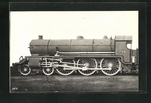 Foto-AK Englische Eisenbahn, Lokomotive No. 3736