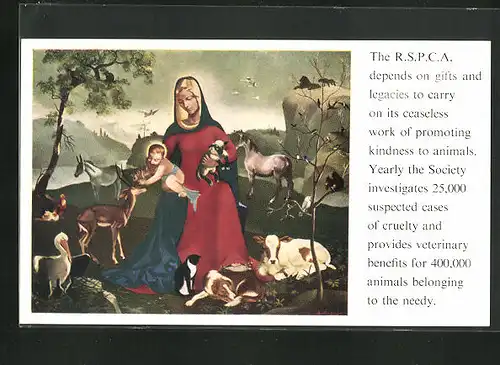 AK The R.S.P.C.A. depends on gifts and legacies..., Tierschutz, Madonna