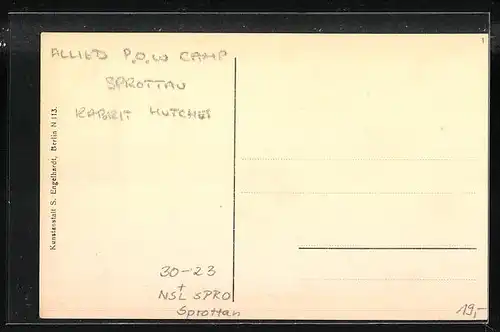 AK Sprottau, Kriegsgefangene, Kaninchenzucht, Allied POW Camp
