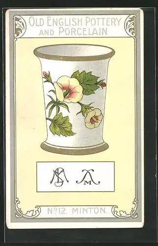 AK Alte englische Porzellanvase mit weisser Blume
