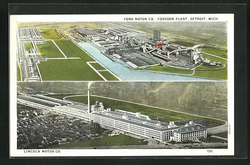 AK Detroit, MI, Ford Motor Co., Fordson Plant, Lincoln Motor Co., Fliegeraufnahme