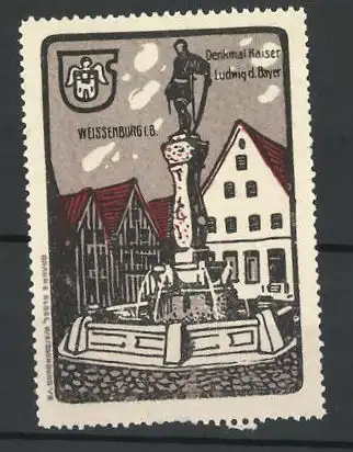Reklamemarke Weissenburg i. B., Denkmal Kaiser Ludwig d. Bayer