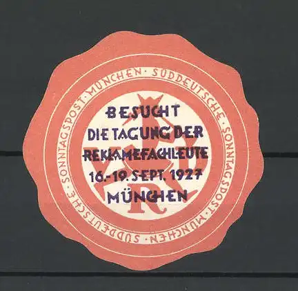 Reklamemarke München, Tagung der Reklamefachleute 1927, Messelogo