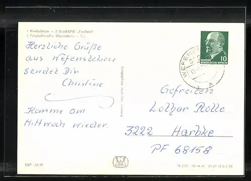 AK Wefensleben, Kinderheim, GGross-LPG Freiheit & Polytechnische Oberschule