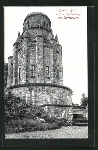 AK Kyffhäuser, Blick auf Bismarckturm auf der Rothenburg