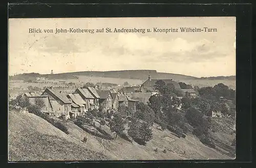 AK St. Andreasberg, Blick von John-Kotheweg auf Kronprinz Wilhelm-Turm