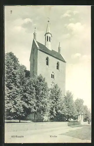 AK Alt-Ruppin, Blick zur Kirche