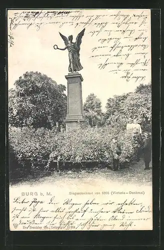 AK Burg, Siegesdenkmal von 1866, Victoria-Denkmal