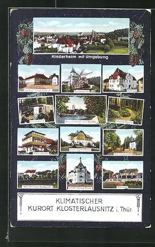 AK Klosterlausnitz / Thür., Gasthof Friedrichshof, Sanatorium, Weinschenke, Rathaus