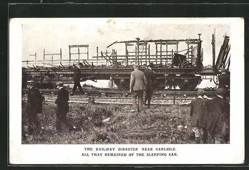 AK Quintinshill, Eisenbahnkatastrophe, Railway Disaster near Carlisle, Remains of the Sleeping Car