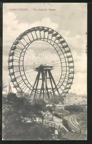 AK Earl's Court, the Gigantic Wheel, Blick auf ein Riesenrad