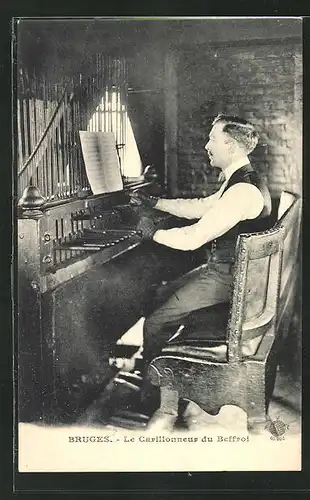 AK Bruges, Le Carillonneur du Beffroi, Orgelspieler