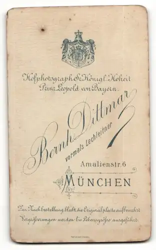 Fotografie Bernh. Dittmar, München, Portrait Mann mit Vollbart
