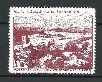 Reklamemarke Ebersberg, Blick von der Ludwigshöhe