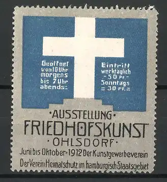 Reklamemarke Ohlsdorf, Ausstellung Friedhofskunst 1912