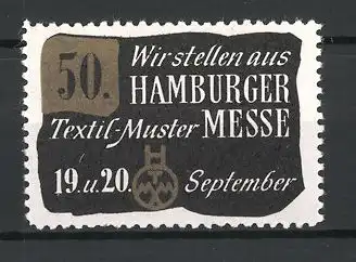Reklamemarke Hamburg, 50. Hamburger Messe, Ausstellung Textil-Muster