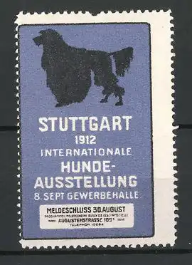 Reklamemarke Stuttgart, Internationale Hunde-Ausstellung 1912