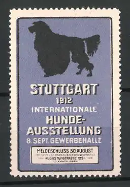 Reklamemarke Stuttgart, Internationale Hunde-Ausstellung 1912