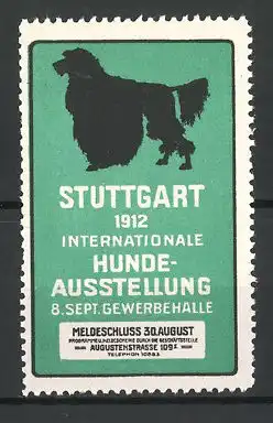 Reklamemarke Stuttgart, Internationale Hunde-Ausstellung 1912