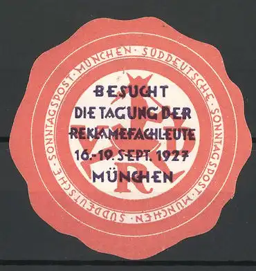 Reklamemarke München, Tagung der Reklamefachleute 1927, Messelogo