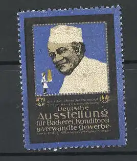 Reklamemarke Stuttgart, Deutsche Ausstellung für Bäckerei und verwandte Gewerbe 1911, Koch und Bäcker