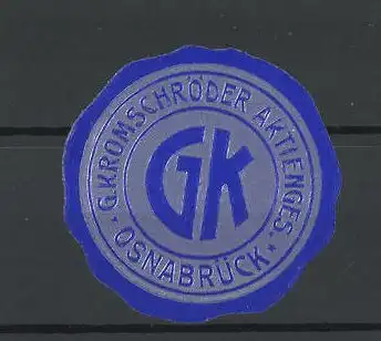 Reklamemarke G. Kromschröder Aktiengesellschaft Osnabrück