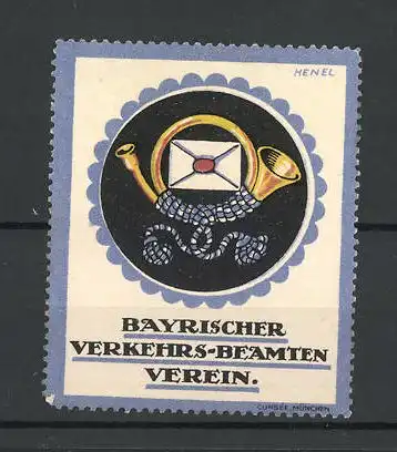 Künstler-Reklamemarke Henel, Bayerischer Verkehrsbeamten-Verein, Zunftwappen der Post