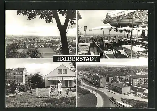 AK Halberstadt, Kinderkrippe Weingarten, Hoher Weg, Panorama