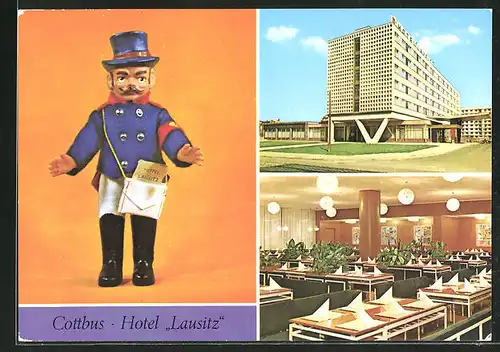 AK Cottbus, Hotel Lausitz, Cottbuser Postkutscher