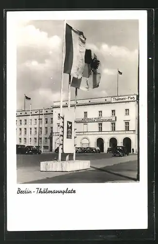 AK Berlin, Thälmannplatz mit Gebäude der Nationalen Front