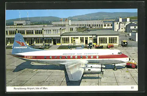 AK Isle of Man, Ronaldsway Airport, Flugzeug British Air Services am Flughafen