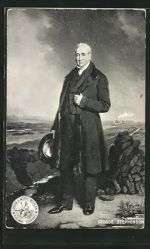 AK Portrait Ingenieur George Stephenson, Hauptbegründer des Eisenbahnwesens