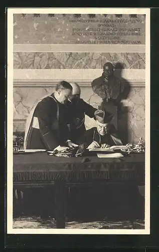AK La firma del Trattato di Conciliazione tra la Santa Sede e il Governo Italiano, Cardinale Pietro Gasparri