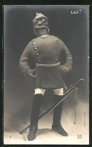 AK Lui! Kaiser Wilhelm II. in Uniform mit Pickelhaube