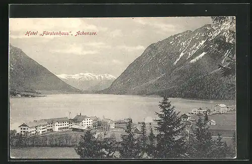 AK Achensee, Hotel Fürstenhaus aus der Vogelschau