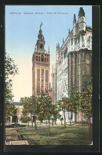 AK Sevilla, Catedral, Giralda y Patio de Naranjos
