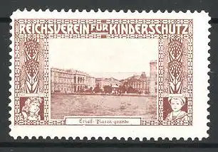 Reklamemarke Reichsverein für Kinderschutz, Triest, Piazza grande