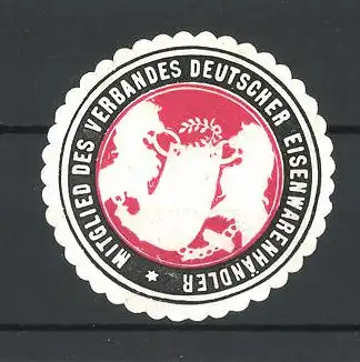 Präge-Reklamemarke Verband Deutscher Eisenwarenhändler, Wappen
