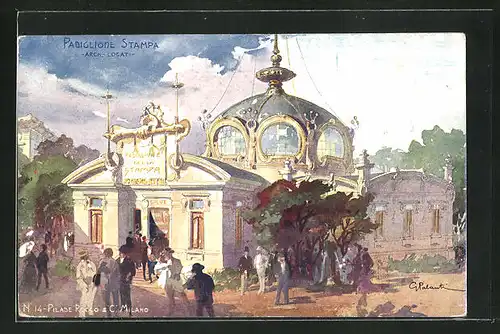 Künstler-AK Milano, Esposizione 1906, Padiglione Stampa