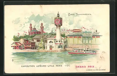 Lithographie Paris, Exposition Lefévre-Utile 1900, Grand Prix, Halt gegen das Licht