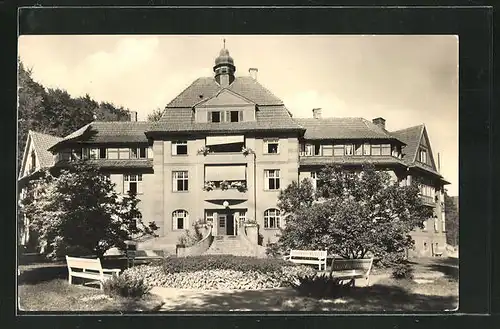 AK Sülzhayn / Südharz, Idyllische Gartenpartie am Haus Hohenstein