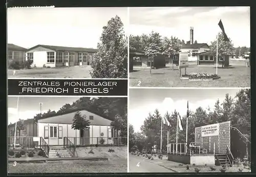 AK Bertingen / Kr. Tangermünde, Zentrales Pionierlager Friedrich Engels, DDR-Propaganda