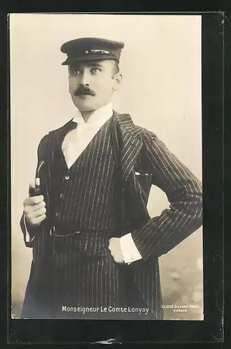 AK Monseigneur le Comte Lonyay, Portrait mit Mütze