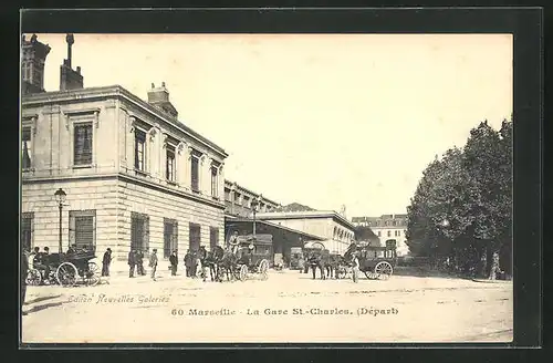 AK Marseille, La Gare St.-Charles (Départ), Bahnhof
