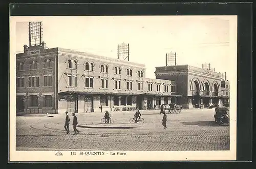 AK Saint-Quentin, La Gare, Bahnhof