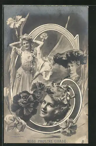 AK Miss Pauline Chase, Buchstabe C, Montage