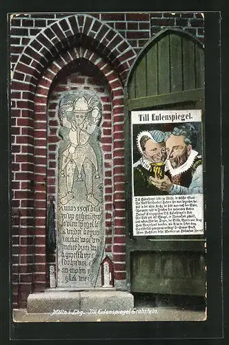 AK Mölln / Lauenburg, Till Eulenspiegel Grabstein